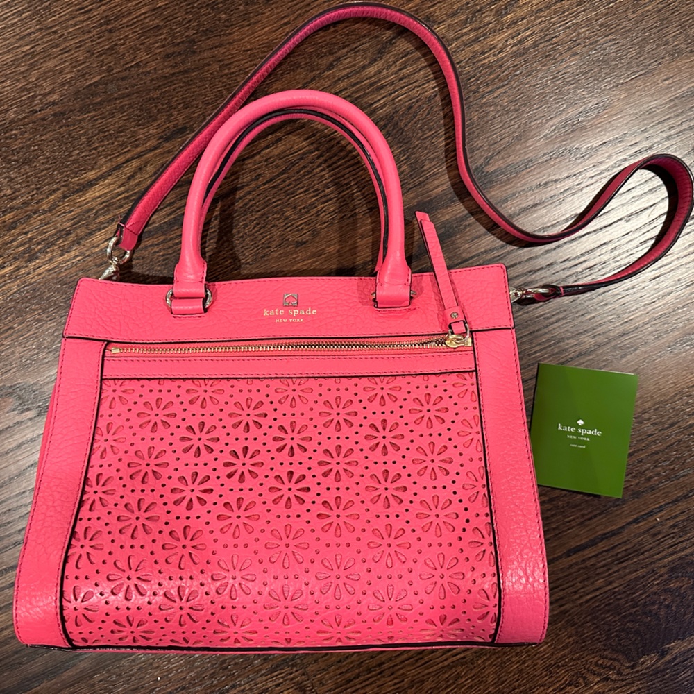 Pink leather New Kate Spade top handle bag